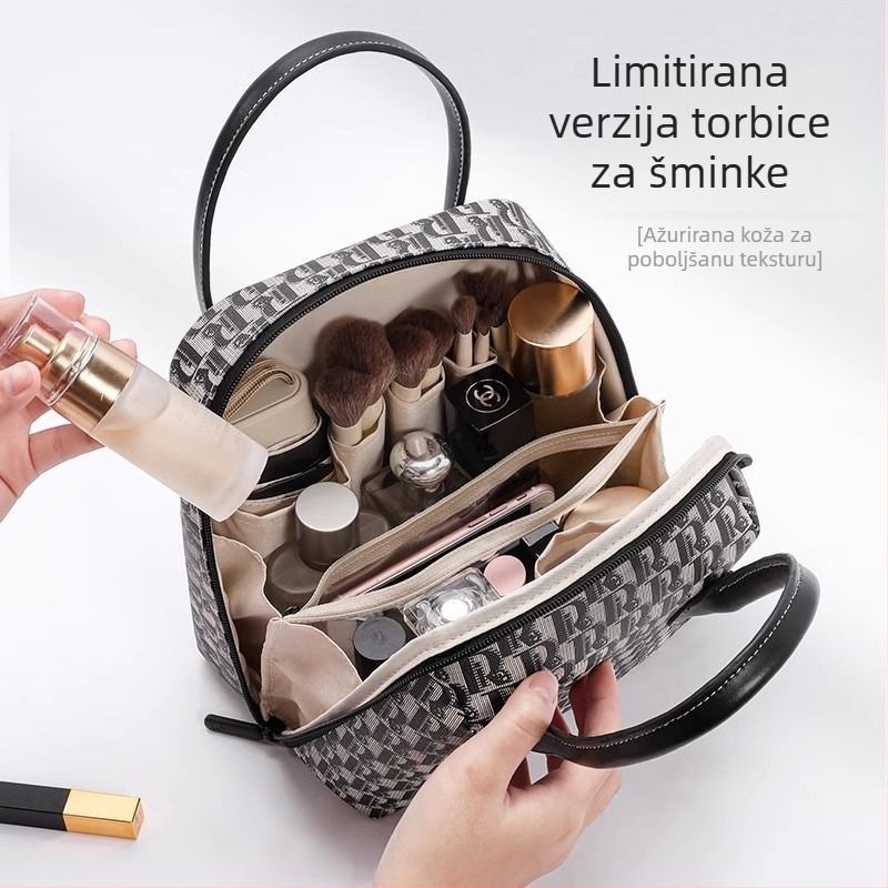 Torba za kozmetiku i torbica za toaletnu potrepštinu – gradski minimalistički stil, geometrijski uzorak, poliester, Tide silk brend, proljeće 2025, prijenosna torbica za šminku