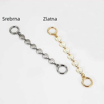 Lanac za produženje kaiša torbe s dizajnom srca – cinkovog legura, dodaci za crossbody/ramenski kaiš, proljeće 2024