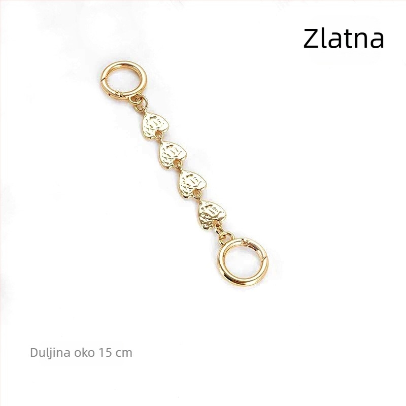 Lanac za produženje kaiša torbe s dizajnom srca – cinkovog legura, dodaci za crossbody/ramenski kaiš, proljeće 2024