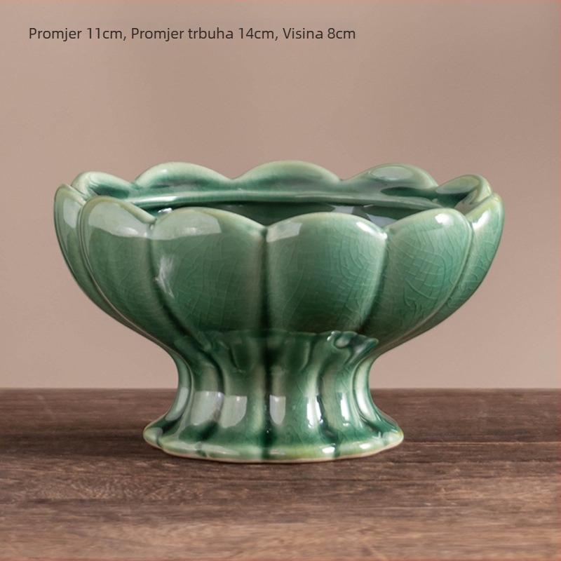 Keramička posuda za cvijeće - ručno izrađena, prozračna, pogodna za stol ili pod, jednostavan stil