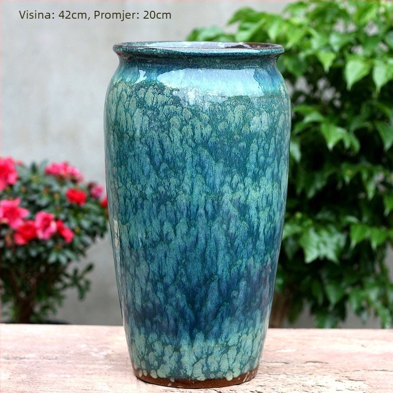 Keramički lonac za cvijeće s prozračnim dizajnom; otporan na koroziju i izdržljiv; pogodan za stol ili pod