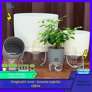 Plastična posuda za cvijeće, prozračna, samonavodna, izdržljiva, za stolnu, pod ili kombiniranu upotrebu, injekcijski oblikovano