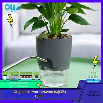 Plastična posuda za cvijeće, prozračna, samonavodna, izdržljiva, za stolnu, pod ili kombiniranu upotrebu, injekcijski oblikovano