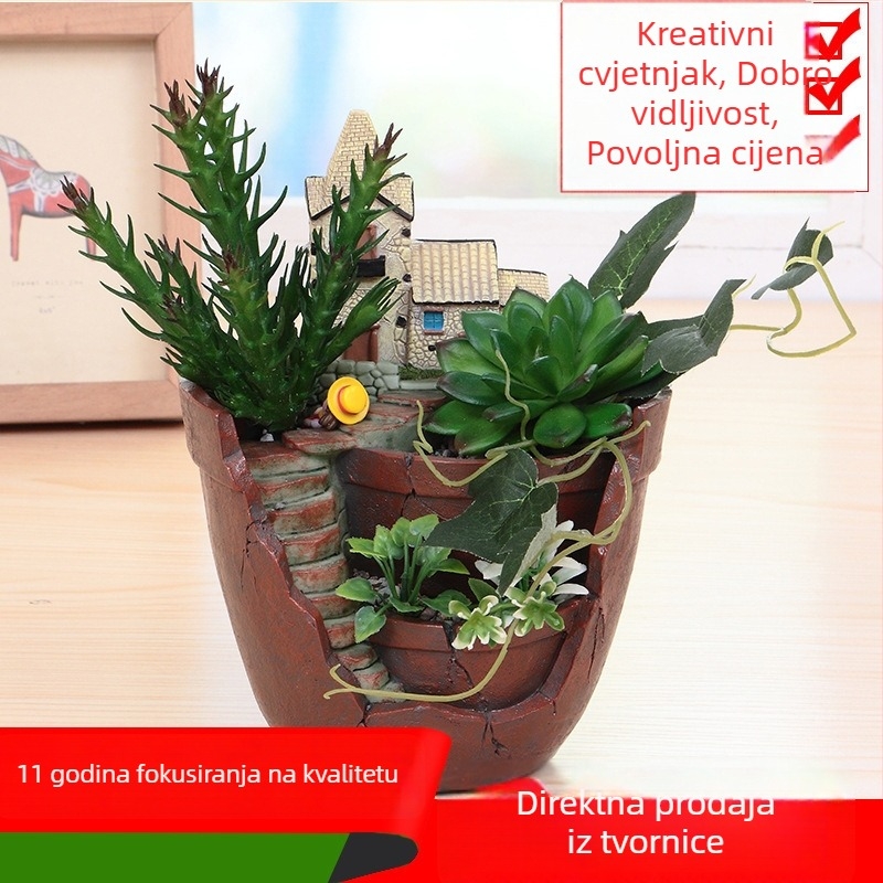 Saksija za cvijeće | Sintetička smola | Prozračna, otporna | Namještaj: stolna, podna, kombinirana upotreba | Ured, uređenje doma