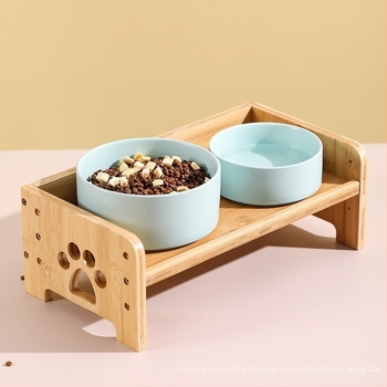 Bambus držač zdjele za mačku i stol za hranjenje — Podešavanje zaštitnika vrata, stol za hranjenje za mačke i pse; Materijal: 20213; Podrijetlo: Čaozhou; Pakiranje: 10