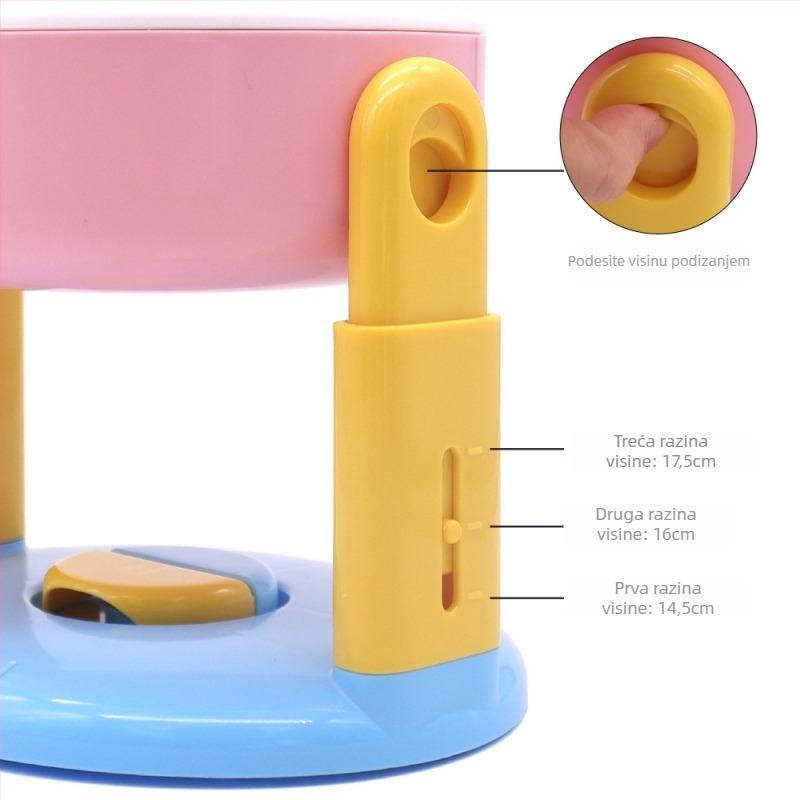 Mačja zdjela s podrškom za vrat, podignut dizajn, PP materijal, Tuomeng brend