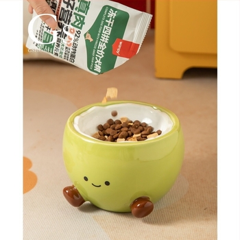 Keramička zdjela za mačke s podignutim stalkom i ravnim otvorom, podrijetlo Čaozhou, branda Crown Scale, posuda za hranu kućnih ljubimaca