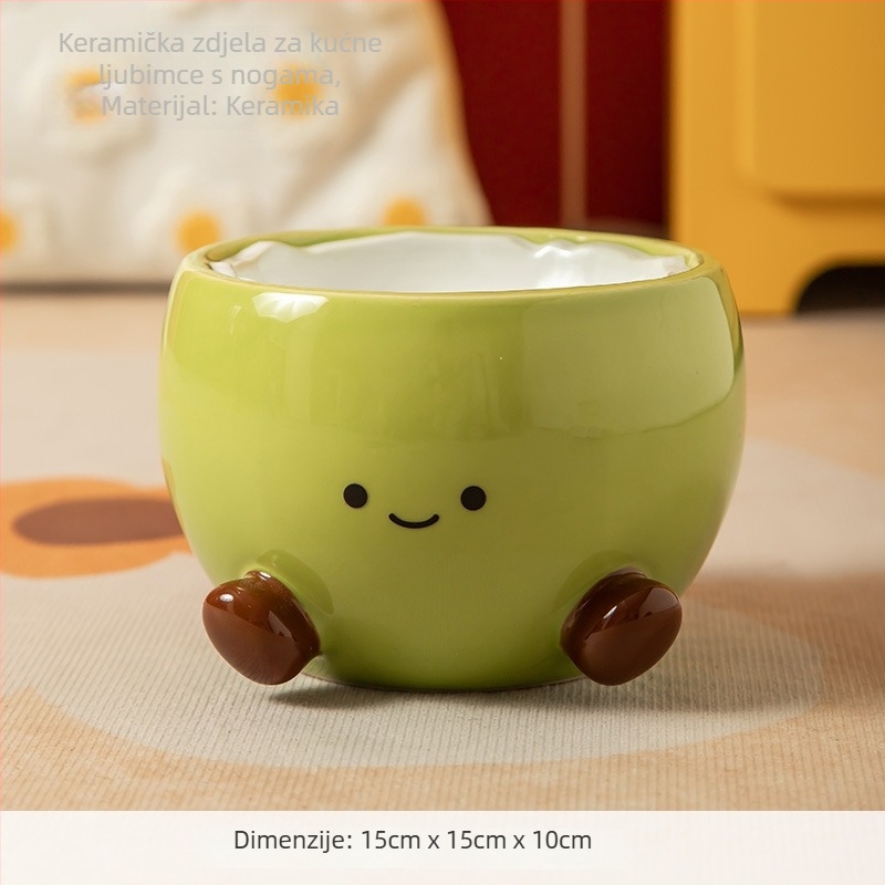 Keramička zdjela za mačke s podignutim stalkom i ravnim otvorom, podrijetlo Čaozhou, branda Crown Scale, posuda za hranu kućnih ljubimaca