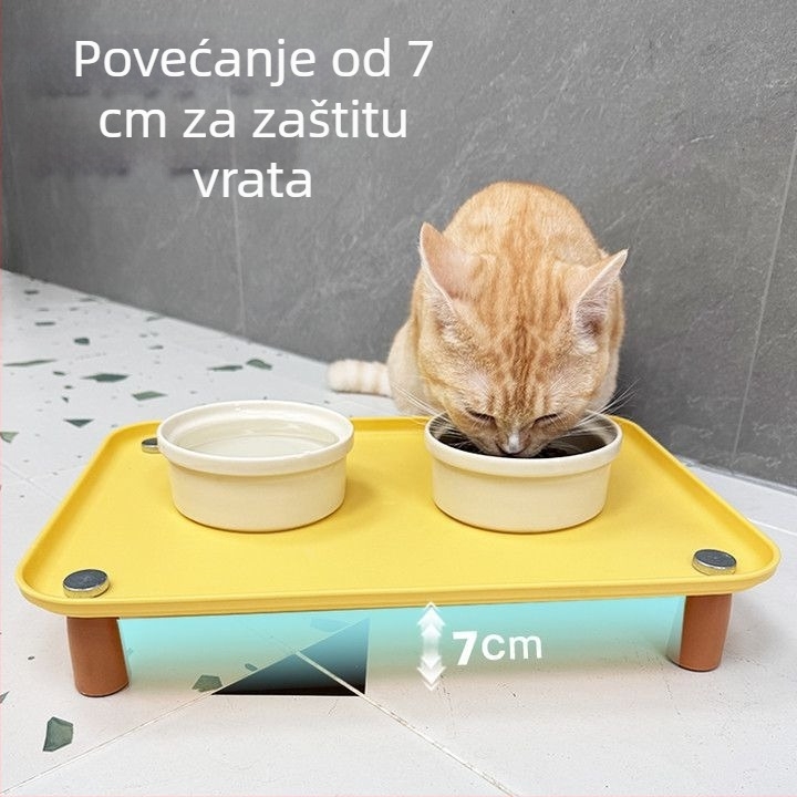 Posuda za hranjenje mačaka s podignutom stalkom – Materijal: ABS; Brend Buckwheat; Za mačke; Oprema za hranjenje kućnih ljubimaca (Materijal: ABS; Brend: Buckwheat; Za: mačke; Kategorija: oprema za hranjenje kućnih ljubimaca)