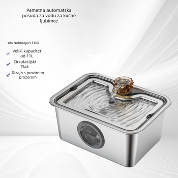 Pametan automatski dispenser vode za mačke od nehrđajućeg čelika 11L