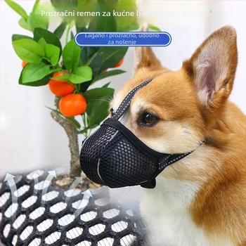 Potpuno prekrivajući mrežasti muzzLe za pse – prozračan dizajn, protiv ugriza, protiv laja, protiv jedenja – za Corgi i Shiba Inu