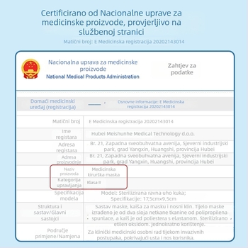 Doctor Chu medicinska kirurška maska – netkani materijali + meltblown, jednokratna upotreba