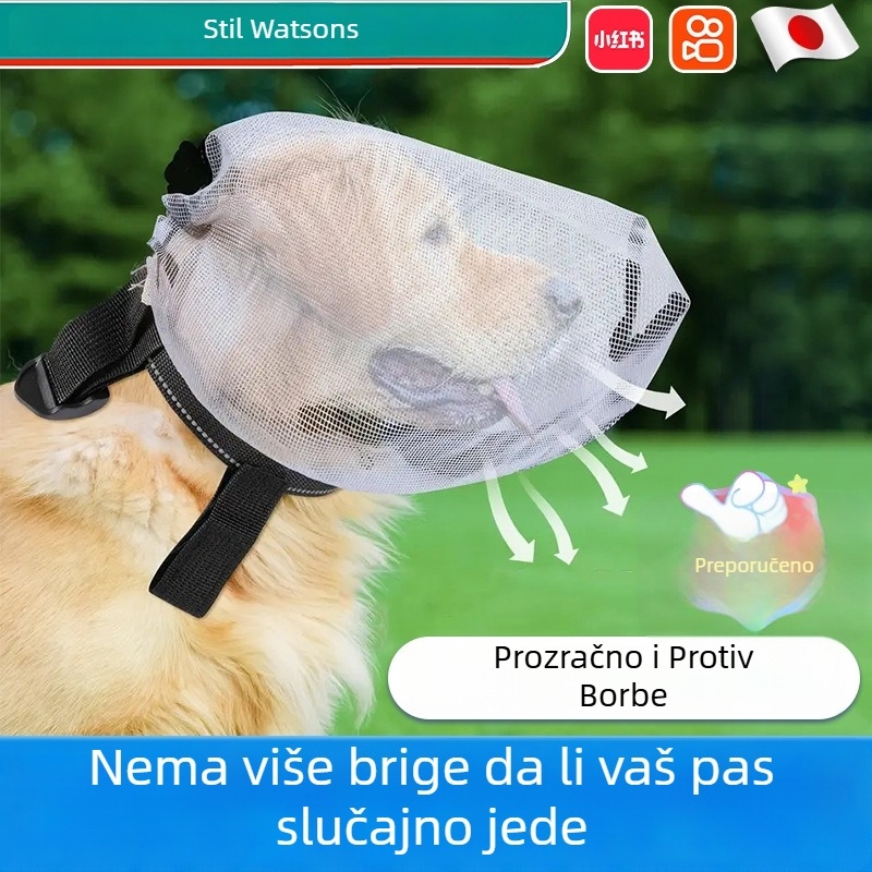 Prozirna maska za pse, prozračna, sprječava lavež i tuču, otežava skidanje; Materijal: najlon; Marka: Crown; Uvoz: Ne; IP ovlaštenje: Ne