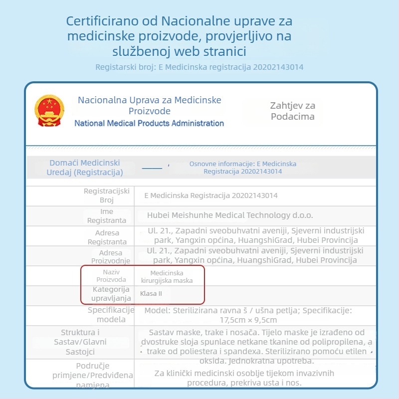 Doctor Chu dječja medicinska kirurška maska — jednokratna, materijal: netkani materijal + Meltblown, stil: ručno crtana