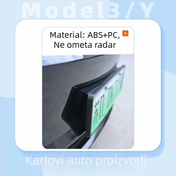 Okvir za registarsku pločicu za Tesla Model Y/3/YL – plastičan, kompatibilan s osvježenim modelom 3/y, Carlisle