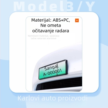 Okvir za registarsku pločicu za Tesla Model Y/3/YL – plastičan, kompatibilan s osvježenim modelom 3/y, Carlisle