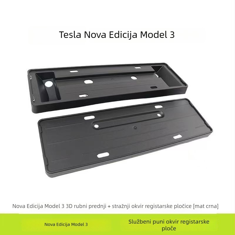Okvir za registarsku pločicu za Tesla Model Y/3/YL – plastičan, kompatibilan s osvježenim modelom 3/y, Carlisle