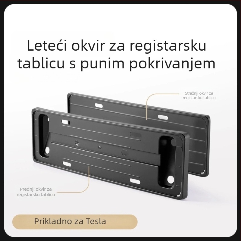 Vješeni okvir za registarsku pločicu s punim pokrivanjem za Tesla Model Y i Model 3 (nova verzija) - plastika, brend LANT