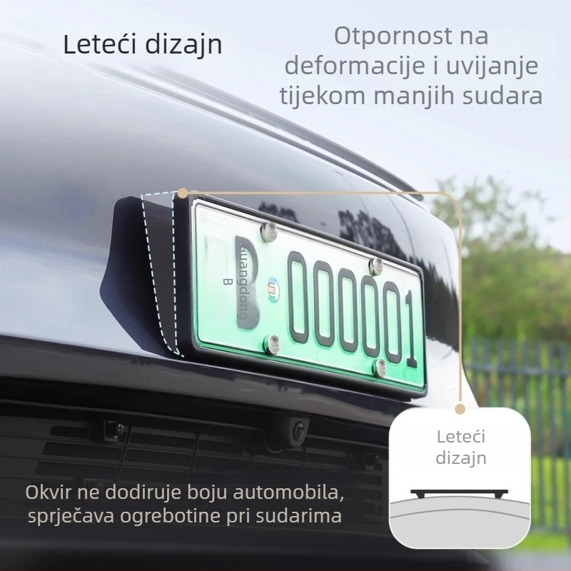 Vješeni okvir za registarsku pločicu s punim pokrivanjem za Tesla Model Y i Model 3 (nova verzija) - plastika, brend LANT