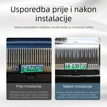 Okvir zaštite registarske pločice za Zeekr 9X, aluminijska legura, vijci uključeni