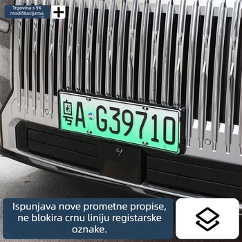 Okvir zaštite registarske pločice za Zeekr 9X, aluminijska legura, vijci uključeni