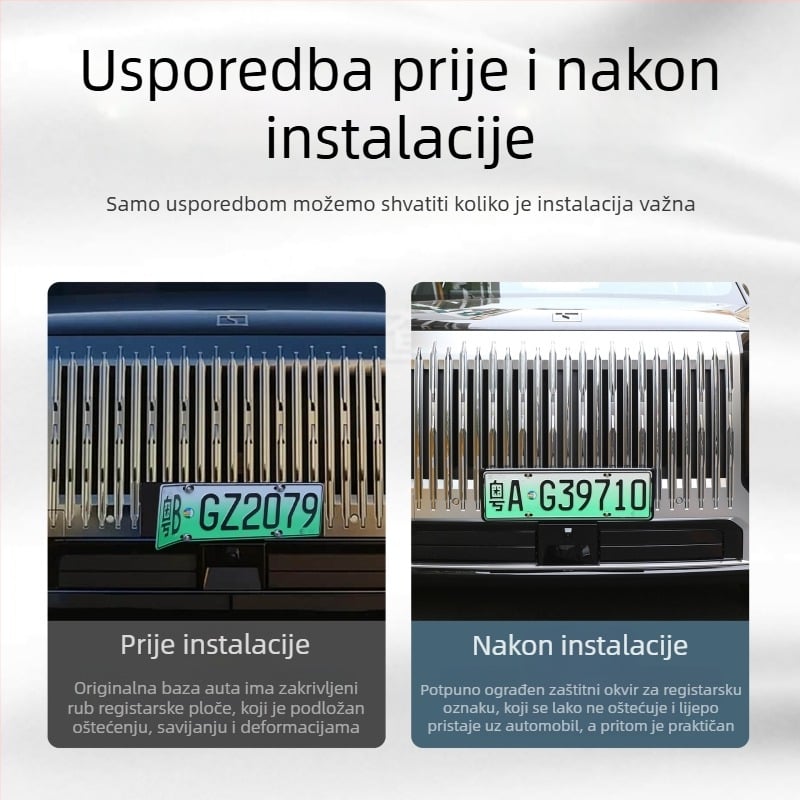 Okvir zaštite registarske pločice za Zeekr 9X, aluminijska legura, vijci uključeni