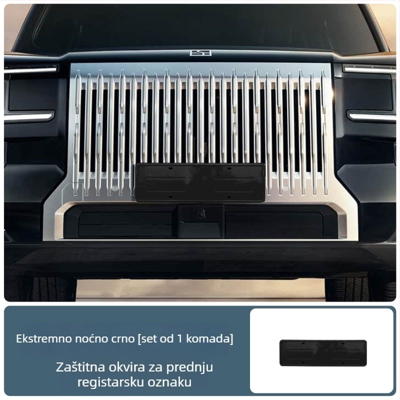 Okvir zaštite registarske pločice za Zeekr 9X, aluminijska legura, vijci uključeni