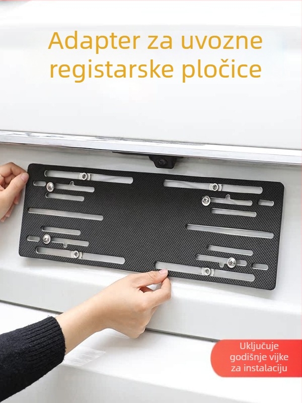 Nehrđajući čelični nosač pločice registracije — univerzalni, model Zfq, adapter za promjenu položaja rupa
