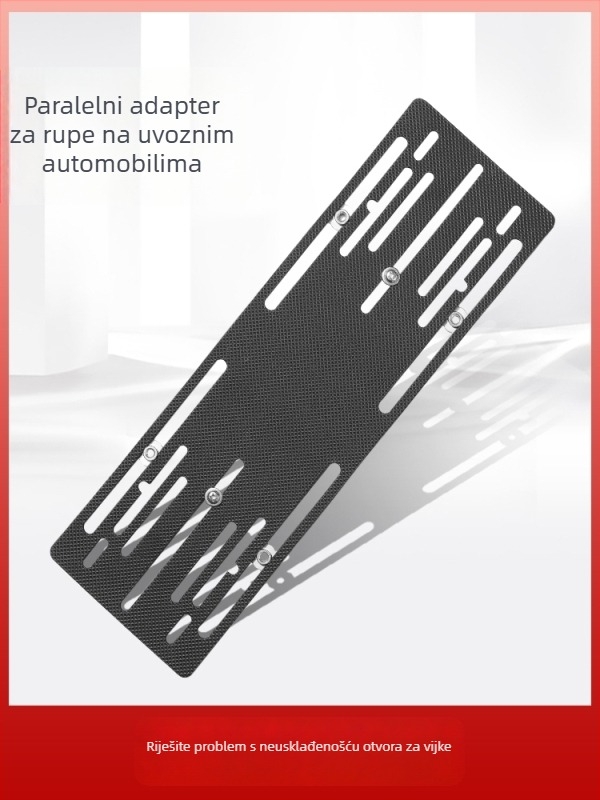 Nehrđajući čelični nosač pločice registracije — univerzalni, model Zfq, adapter za promjenu položaja rupa