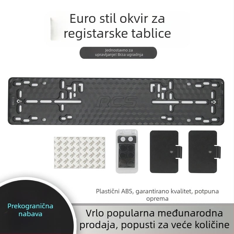 XC-LPF europski okvir za registarsku pločicu, ABS plast, magnetsko pričvršćivanje, model XC-W197-plastic-Magnetic