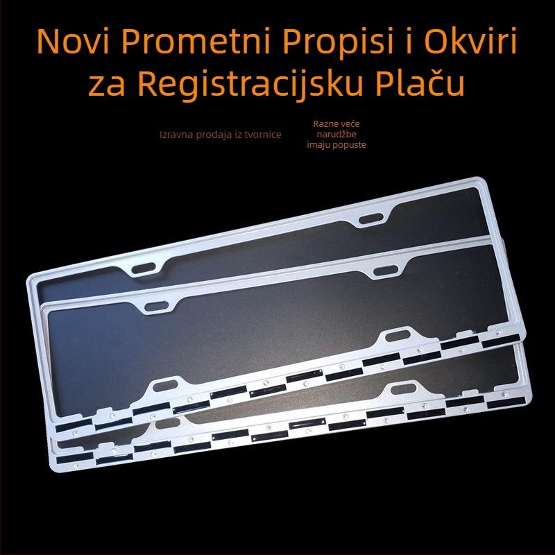 Okvir za tablice vozila od cinkove legure, model GB-FG, kompatibilan sa svim modelima automobila, marka Gert, za montažu pločice.