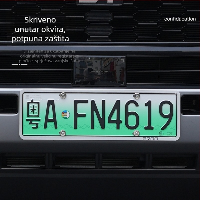Okvir registarske pločice za G700 – aluminijska legura, potpuno pokriće