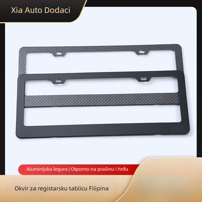 Okvir za registracijsku pločicu od aluminijske legure s karbonskim uzorkom, Model 07, za filipinski sedan