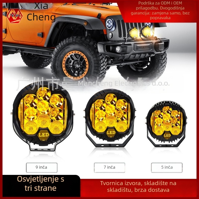 LED trostrano radno svjetlo za terenska vozila, 75W, 10–60V, 15725 lm, aluminijsko legura kućište, modeli W0275W0375W0475