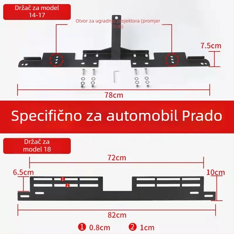 LD-ZJ nosač LED svjetla za maglu za LC200 Prado (14-20), nehrđajući čelik, LD