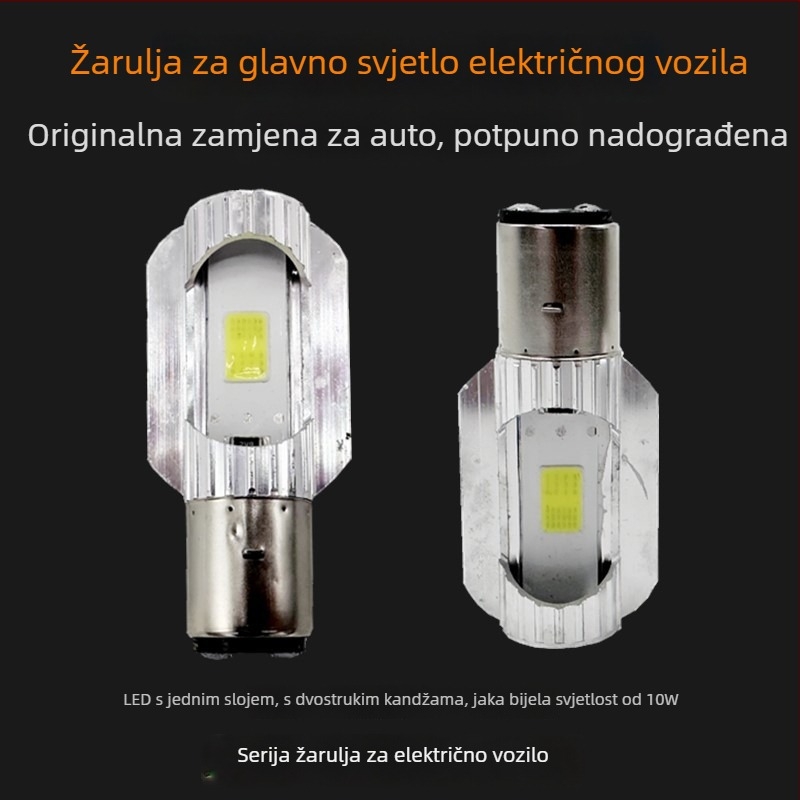LED prednje svjetlo za električne bicikle, 12V, montaža s dva držača, visok i nizak snop