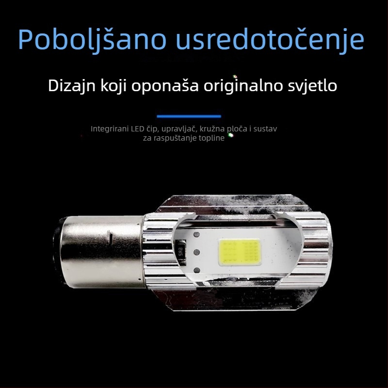 LED prednje svjetlo za električne bicikle, 12V, montaža s dva držača, visok i nizak snop