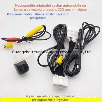 Kamera za vožnju unatrag za Mazda 3 Hatchback (2014–2017), kompatibilna s originalnim zaslonom, HD snimka, napajanje 12V, zrcalna slika
