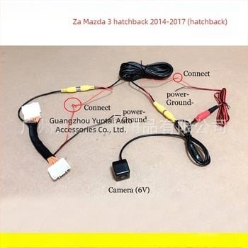 Kamera za vožnju unatrag za Mazda 3 Hatchback (2014–2017), kompatibilna s originalnim zaslonom, HD snimka, napajanje 12V, zrcalna slika