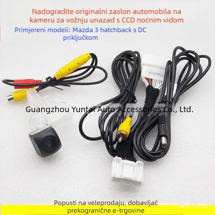 Kamera za vožnju unatrag za Mazda 3 Hatchback (2014–2017), kompatibilna s originalnim zaslonom, HD snimka, napajanje 12V, zrcalna slika