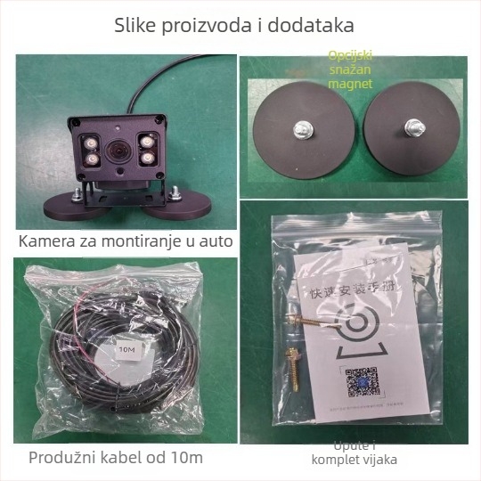 Bežična IP kamera za vozila za praćenje uživo, 1440p, objektiv 3,6 mm, IR domet 20 m, napajanje DC12-24V