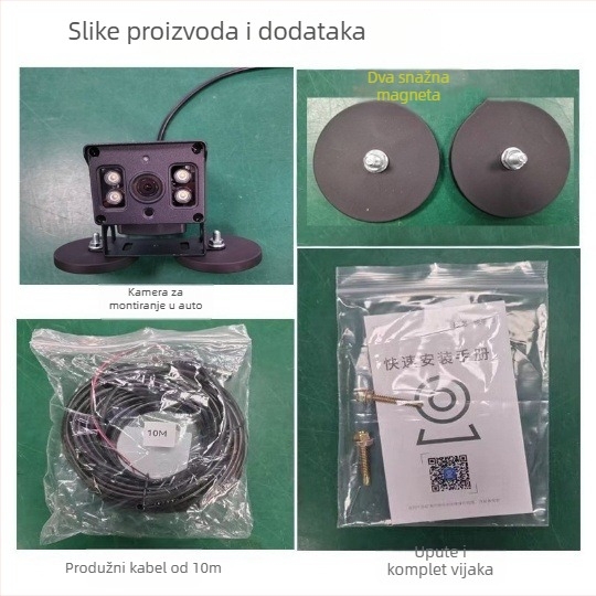 Bežična IP kamera za vozila za praćenje uživo, 1440p, objektiv 3,6 mm, IR domet 20 m, napajanje DC12-24V