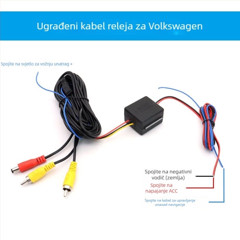 Ispravljač za stražnju kameru automobila — 12V, 1080x720, IP68, 3W, Kompatibilno s VW/GM/Ford