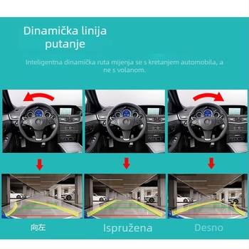 Kamera za vožnju unazad s AHD 720P/1080P dinamičkom trajektorijom, fisheye, kut gledanja 170°, IP68