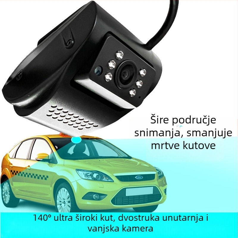 Dualna automobilska kamera prednja i stražnja s infracrvenim noćnim vidom i audio snimanjem, 1080P, 70° kut, 12V