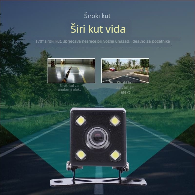 Kamera za stražnji prikaz automobila - vodootporna, 720P HD, noćni način, objektiv u stilu lotosa, LED svjetla 4/8.