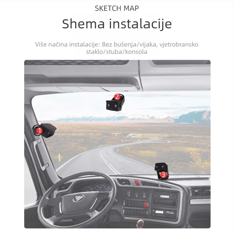Potpuno metalna DMS kamera za kamion, nadzor umora, 1080p AHD, infracrveno noćno vidno, kut gledanja 120°, napajanje 12V, model QW-DM02