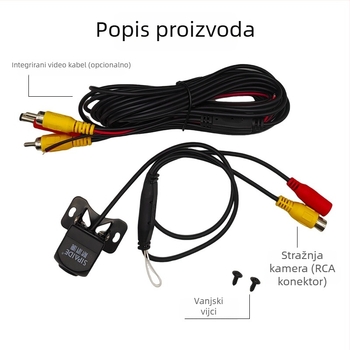 Kamera za vožnju unatrag - CCD Ultra HD, 140° kut gledanja, 12V, RCA sučelje