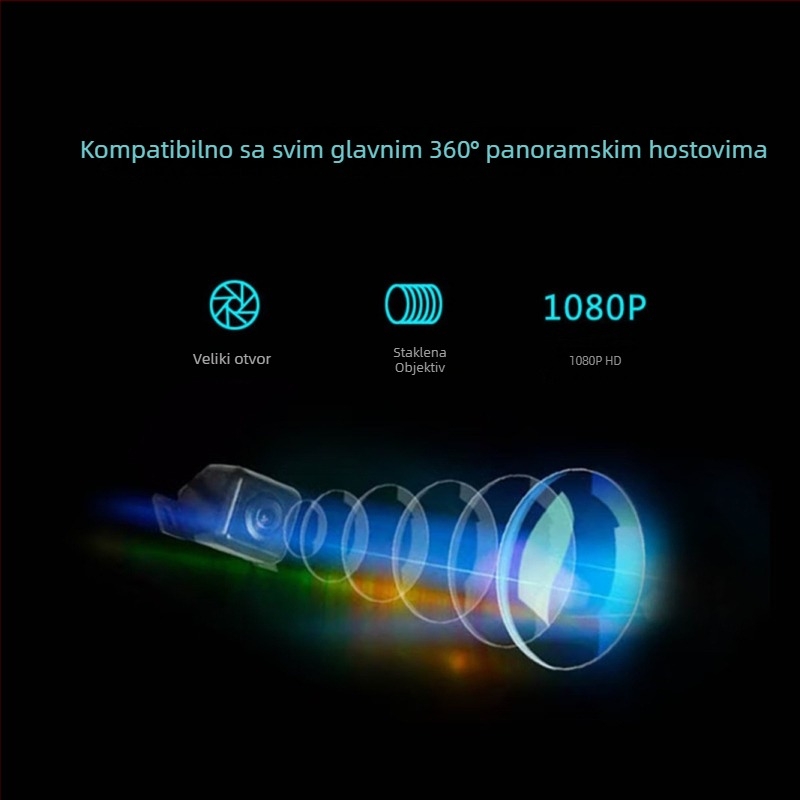 Automobilska kamera s 360° panoramom – all-in-one komplet za pomoć pri mrtvom kutu, AHD 1080p, noćno viziranje, podesivi kut