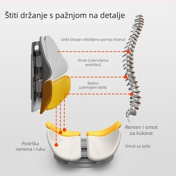 Podloga za lumbalnu podršku sjedala: prozračna mreža, punjenje od spužve, ergonomska podrška donjem dijelu leđa, univerzalno za automobile, minimalistički stil